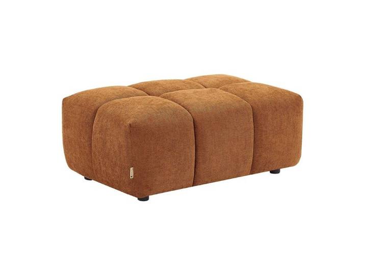 Pouf en tissu texturé terracotta APOLIU