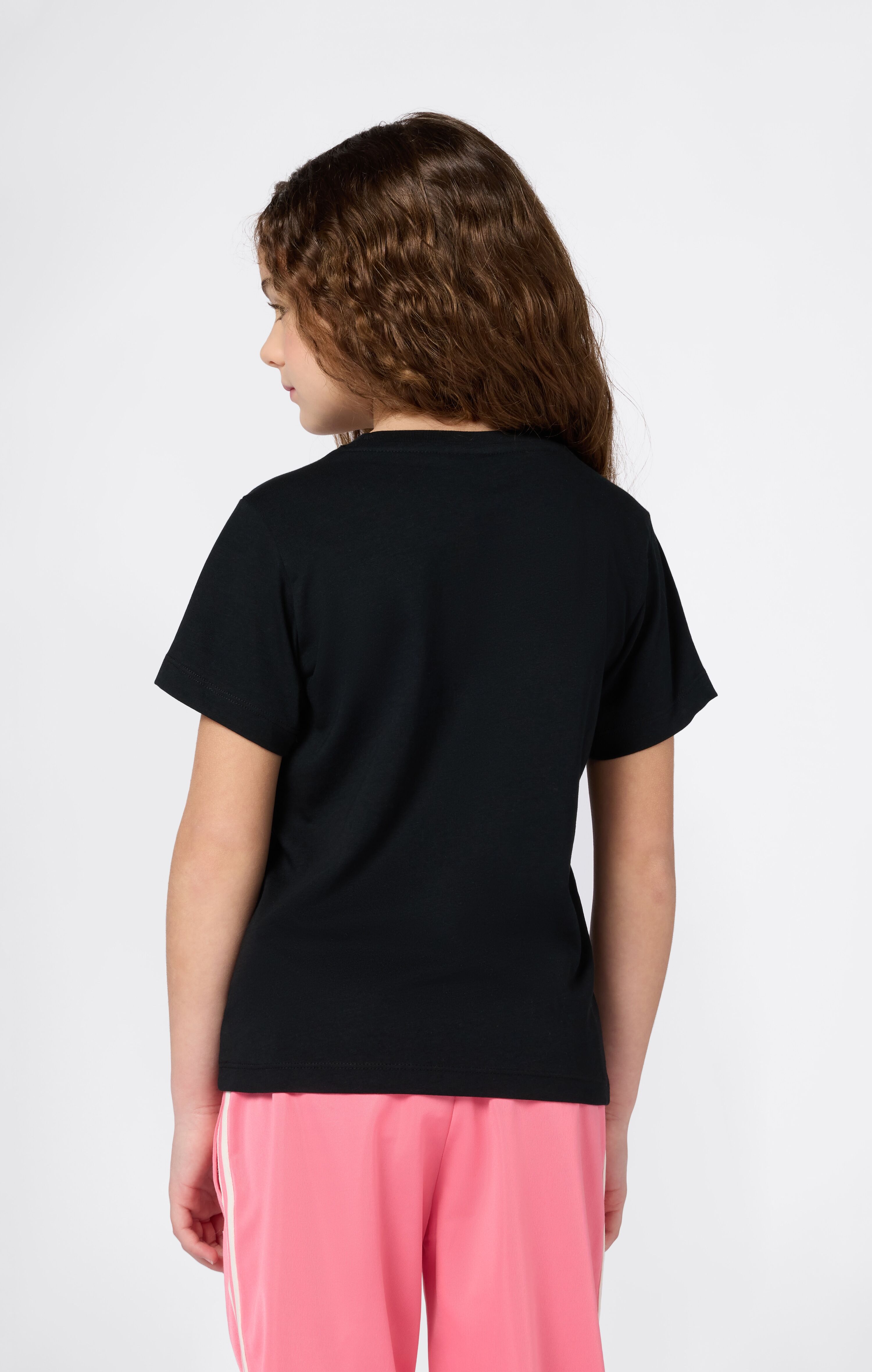 T-Shirt CHAMPION "ICONS Crewneck T-Shirt", Jungen, Gr. S (128/134), schwarz (nbk), Obermaterial: 100% Baumwolle, Rundhals, Shirts T-Shirt, für Kinder und Jugendliche, Kurzarm, mit Rundhalsausschnitt nbk S (128/134)