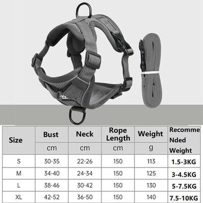 Uplift Picks Adjustable Anti Escape Cat Harness And Leash Set gray