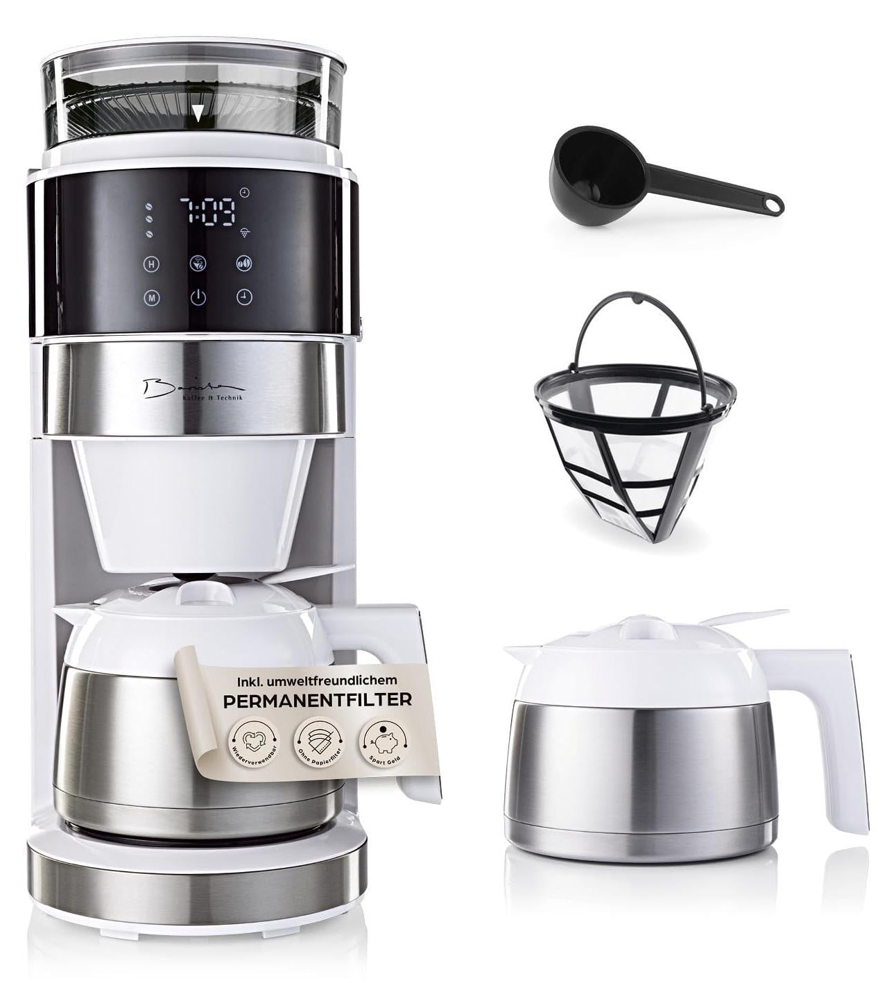 Barista Kaffee & Technik Barista filterkoffiemachine met verstelbare maler en warmhoudfunctie (Pro Design)