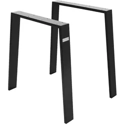 ML-Design Tischbeine 2er Set Loft 75x72 cm Schwarz | Stahl 8x2 cm, U-Form Industrial Tischgestell Esstisch Schreibtisch