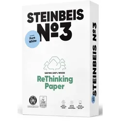 Steinbeis Pure No.3 DIN A4 Druckerpapier 100% Recycelt 80 g/m2 Glatt Weiß 500 Blatt
