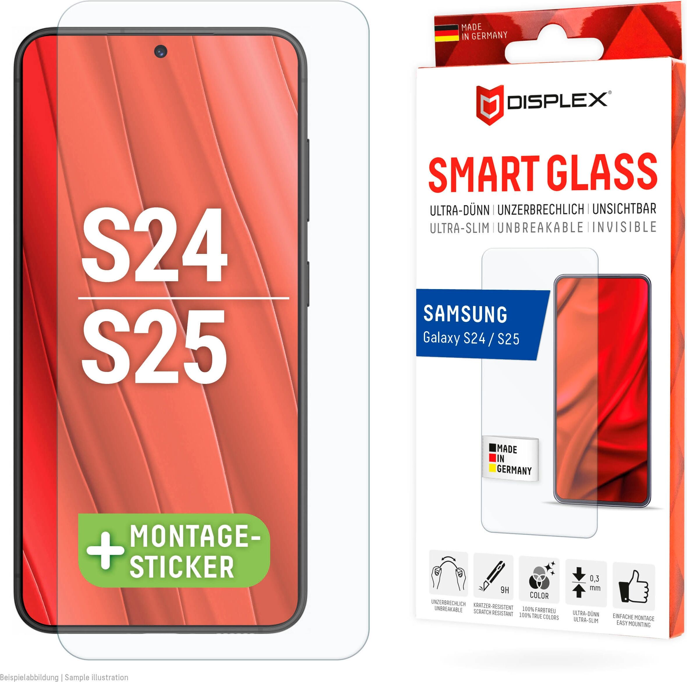 Displex Displayschutzglas "Smart Glass", transparent, B:9,1cm H:1,5cm T:20mm, Displayfolien, Displayschutzfolie Displayschutz kratzer-resistent 9H unzerbrechlich, Displayschutzglas