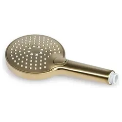 Csdk SL, Duschbrause, BLUE LABEL Handbrause mit Rub-Clean-Funktion und 3 Strahlarten - gebürstetes Gold (3 Strahlarten)