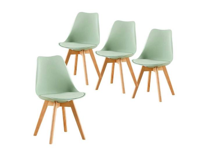 Esszimmerstuhl 4er Set Eiscreme Grün, Kunststoff, 41x82x47.5 cm, Esszimmer, Stühle