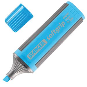 Stanger Textmarker softgrip, Strichbreite 2 - 5mm, blau