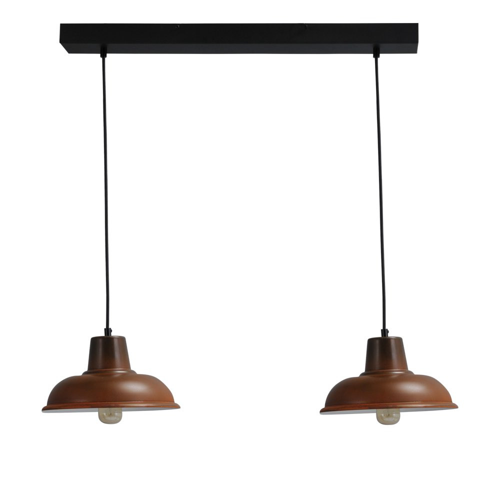 Masterlight Industria Landelijke Eettafellamp 2-lichts - Bruin en Zwart