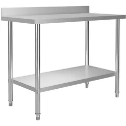 Helloshop26 - Küchenarbeitstisch mit Spritzschutz 120 x 60 x 93 cm Edelstahl 02_0001908