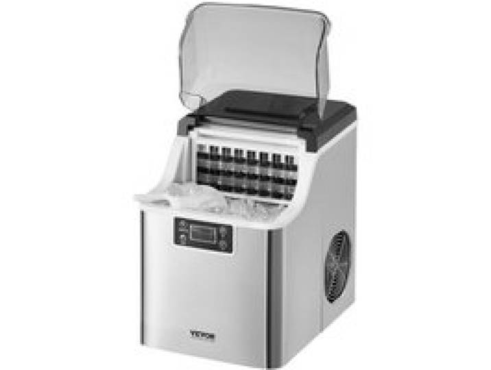 VEVOR Eiswürfelbereiter Eisbereiter Eiswürfelmaschine 24 Würfel in 15 Minuten, 20,4 kg / 24 h, tragbarer Eiswürfelbereiter mit Schaufel & Korb, Eismaschine mit 3 Größen für Küche Bar Party