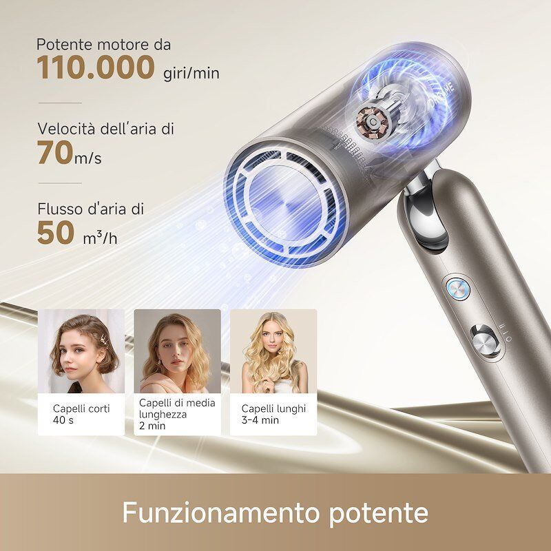 DREAME Asciugacapelli Pocket Pro 2 HAIR DRYER GOLD