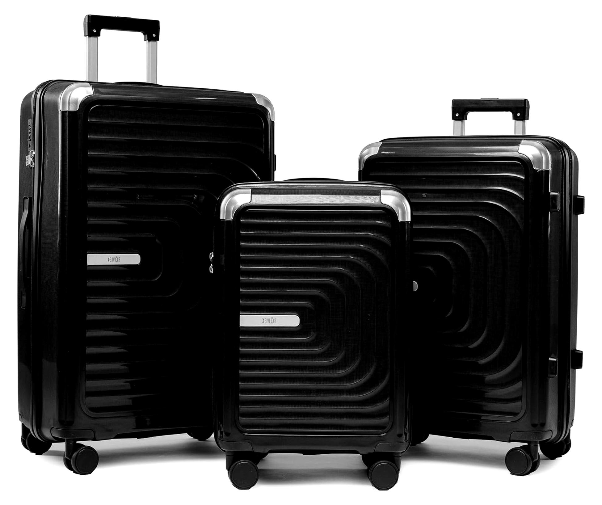 Drei-teilige Kofferset aus Polypropylen mit Hartschale und TSA-Schloss, 360° Doppelrollen, leise, M+L+XL Trolley Set für Reisen