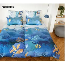 Elegante Bettwäsche Fairytale - 135x200 cm + 80x80 cm	nachtblau-camel