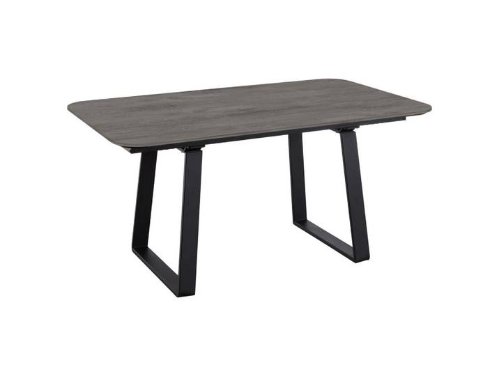 Celina Home Esstisch Rom, Schwarz, Schiefer, Metall, rechteckig, Kufe, 95x76x160 cm, in verschiedenen Größen erhältlich, Holzdekoren erhältlich, Esszimmer, Tische, Esstische