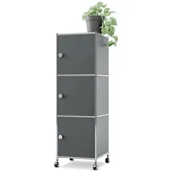 Tchibo - Rollcontainer Metall »Cn3« mit 3 Türen - 40x40x127cm - chrom -