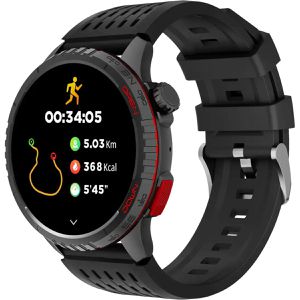Denver Smartwatch SWG-345B, GPS, 36 mm, EKG, Aluminium, schwarz