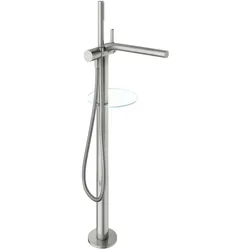 KEUCO EDITION 400 Einhebel-Wannenmischer für freistehende Montage, 51527060100, Farbe: Edelstahl-finish