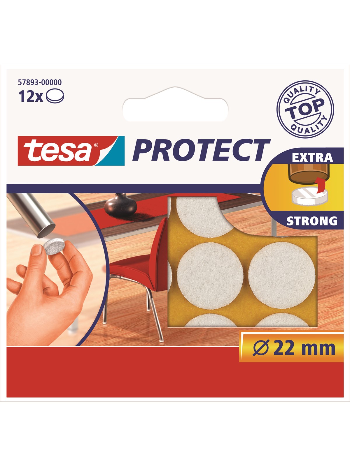 tesa Protect Runde selbstklebende weiche Filzgleiter