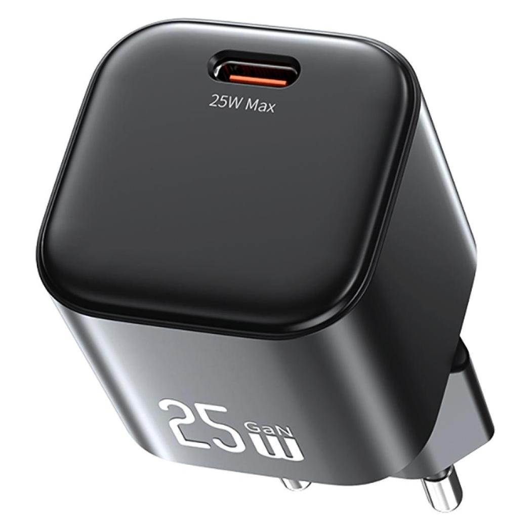 Usams Charger JC Series CC289 25W GaN Mini Fast Charger USB-C black (25 W, 1 Port) (CC289TC01)