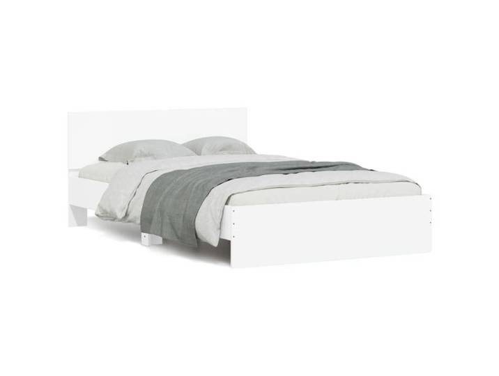 Luxe&Mode Cadre de lit - sans matelas - lit Adulte double - 2 ans garantie - blanc 120x190 cm（87398）