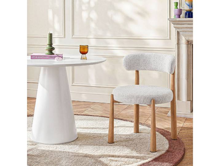 HABITAT - Table à manger ronde finition mate - 4 couverts - Blanc polaire - Sibari