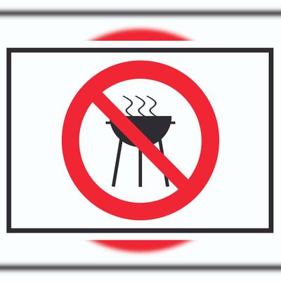 HB-Druck Grillen verboten Symbol Schild A2 Rückseite selbstklebend