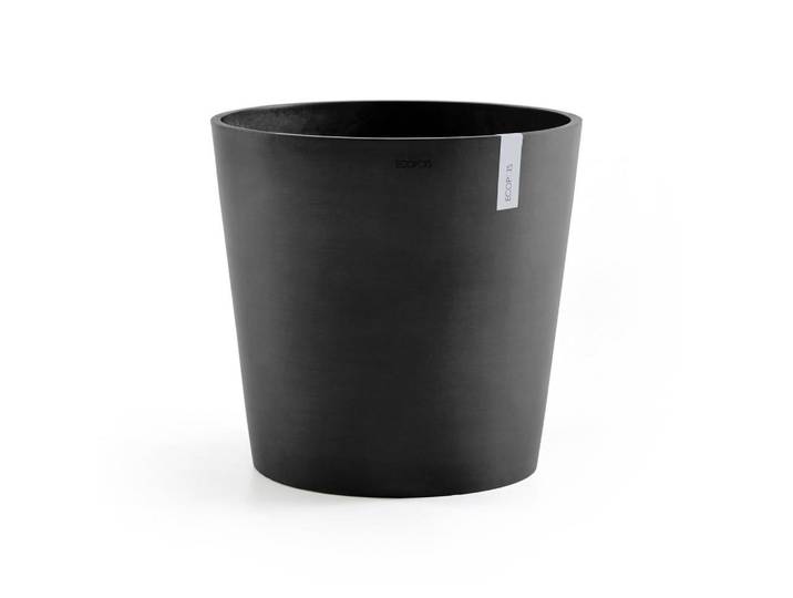 Ecopots Blumentopf mit Wasserreservoir Amsterdam 50/44,3 cm Dunkelgrau, Kunststoff, Beton Optik, Rund, 44.3 cm, Dekoration, Blumen & Blumentöpfe, Übertöpfe
