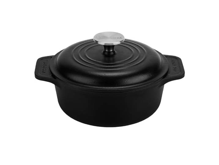 Victoria Cocotte Induction Fonte Émaillée 20cm\, Dutch Oven 1\,9L\, Four Hollandais Sans PTFE et PFOA\, Convient pour Feu\, Barbecue\, Four\, Vitrocéramique\, Gaz
