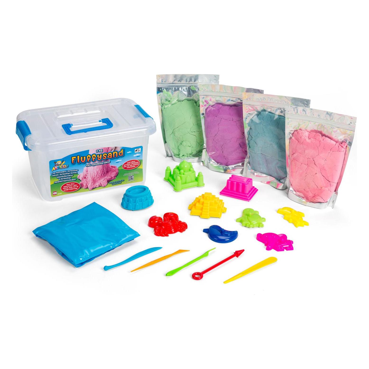 ArtKids Magic Fluffy Sand - Large bucket set (32798)