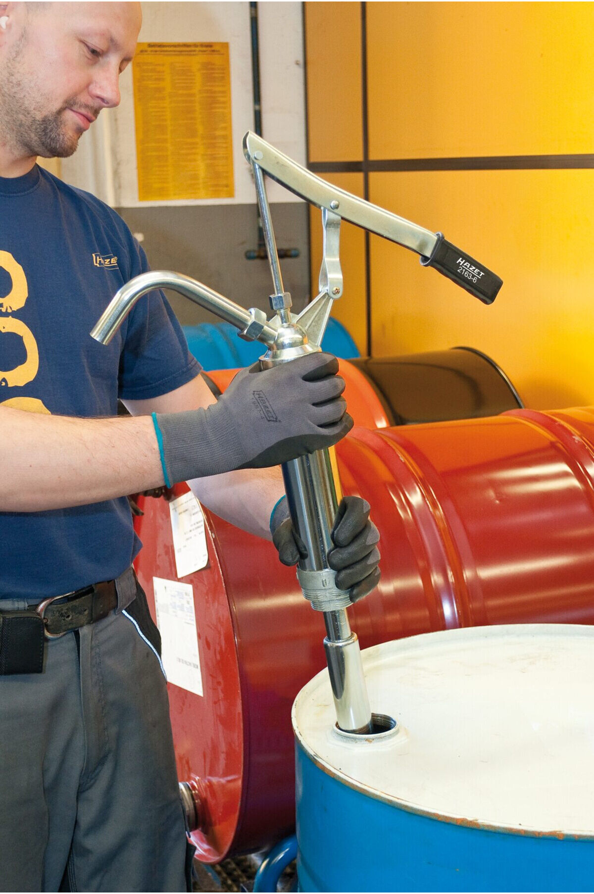 HAZET Handpumpe mit Teleskop-Saugrohr 16 l/min. 2163-1)