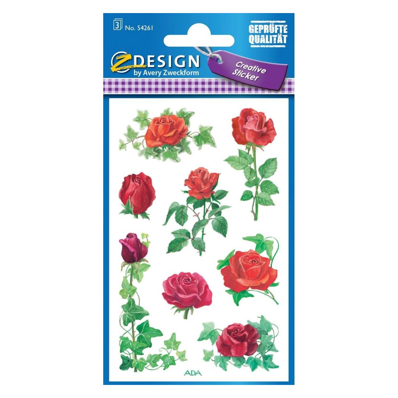 Z-Design Aufkleber Rosen Efeu (24 Sticker) (54261)