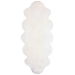 Schaffell 60 x 175 cm Wolle Weiß