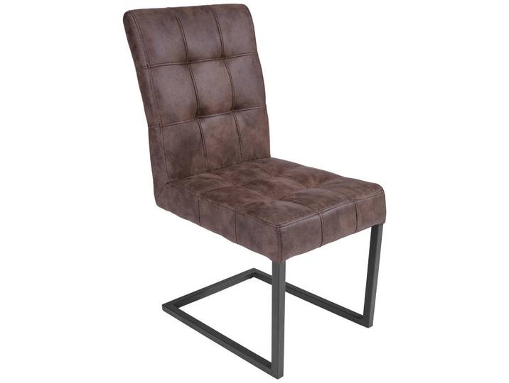 Carryhome Schwingstuhl, Braun, Vintage, Flachrohr, 42x91x62 cm, Esszimmer, Stühle, Esszimmerstühle, Schwingstühle