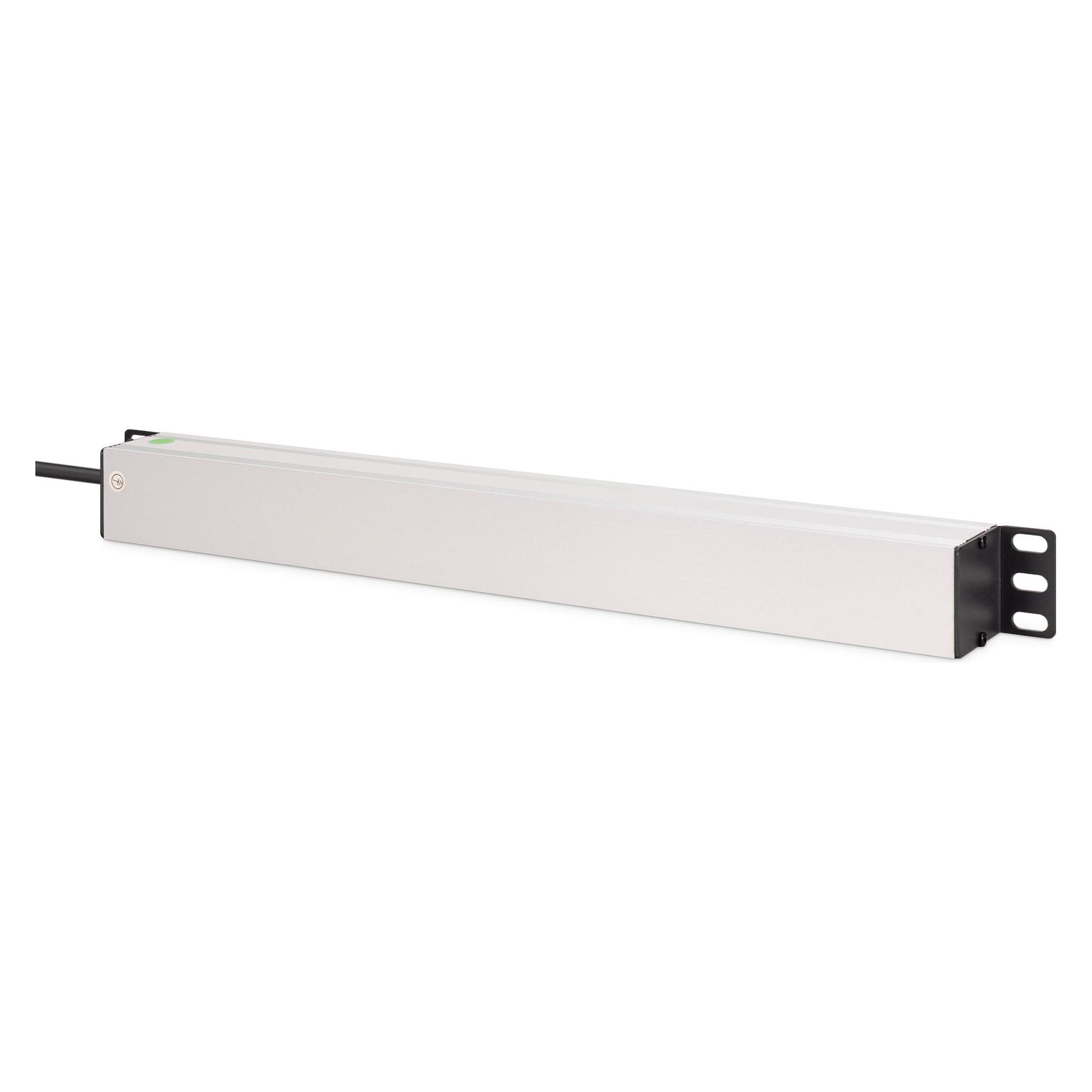 Digitus Steckdosenleiste mit Aluminiumprofil, 9-fach Schutzkontaktsteckdose, 2 m Zuleitung, IEC C20 Stecker (DN-95440)