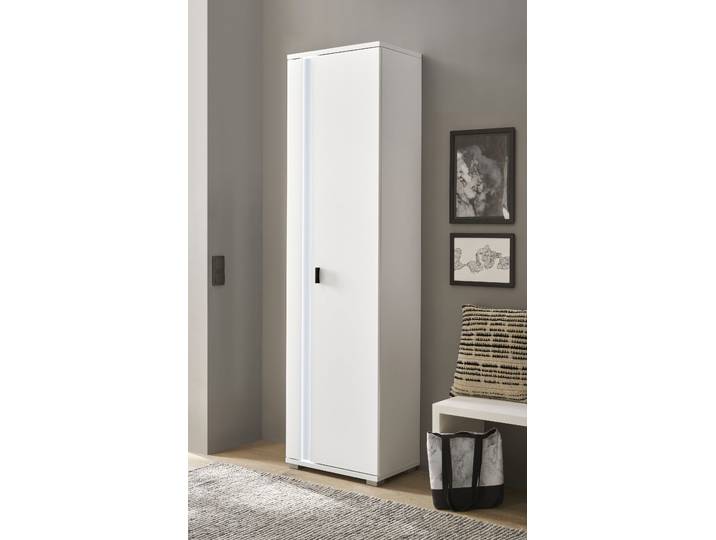 Mehrzweckschrank HOME AFFAIRE LONG ISLAND , weiss (weiß), B:55cm H:200cm T:35cm, Holzwerkstoff, Schränke, Mehrzweckschrank, in moderner Trendfarbe,inklusive senkrechter Beleuchtung,Breite 55 cm