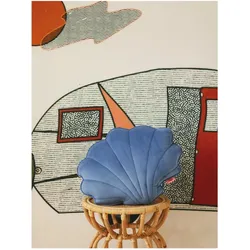 Moi Mili, Kinderkissen, kopfkissen aus samt sapphire (49 x 45 cm)