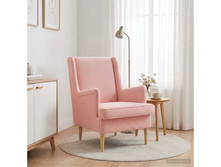 vidaXL Sessel vidaXL Sessel Rosa Bouclé