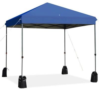Costway 8’x8' Outdoor Pop up Canopy Tent w/Roller Bag-Blue
