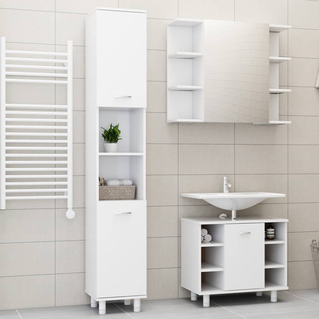 17 Stories Aslaug Bathroom Storage Furniture Set White 179cm H X 80cm W X 32cm D