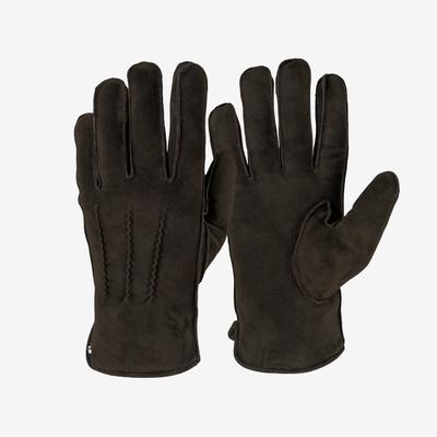 Lederhandschuhe PEARLWOOD "CARL", Herren, Gr. 9, braun (chocolate), Materialmix, Ziegenleder, Handschuhe, Seitenschlitze für komfortables Anziehen