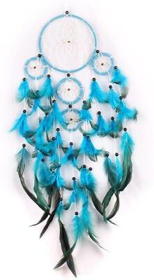 Snug & Styled Handmade Dream Catcher Boho Wall Hanging & Car Hanging Ornament Blue Black blue Black