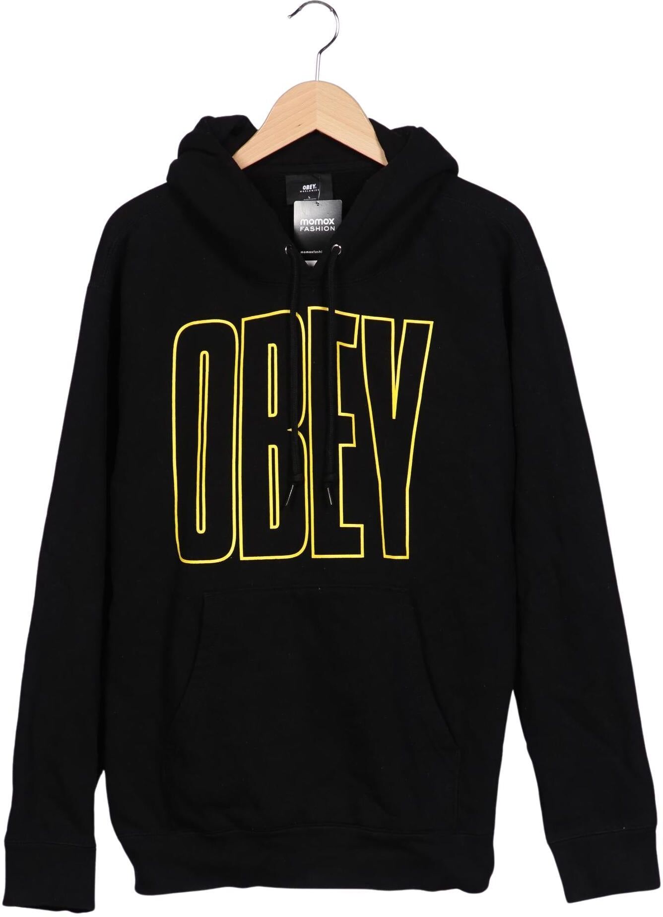 Obey Herren Kapuzenpullover, Schwarz, Gr. L, Baumwolle / Synthetik - Second Hand