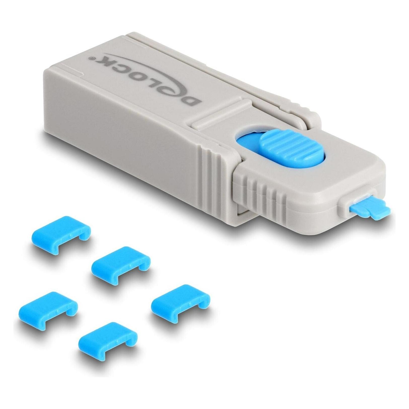 Delock Type-C Port Blocker Set für Type-C Buchsen 5 Stück + Verschlusswerkzeug (20926)