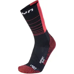 UYN Cycling Support Fahrradsocken Herren black/hibiscus 35-38
