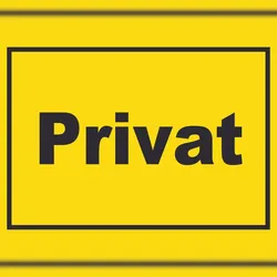 HB-Druck Privat Schild gelb-schwarz A2 (420x594mm)