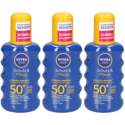 Nivea Sun Schutz & Pflege Sonnenspray LSF 50+ 200ml x3 3x200 ml