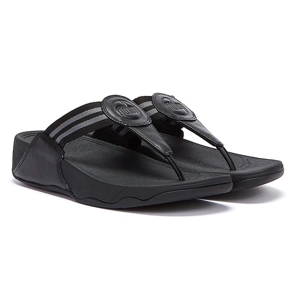 Fitflop Walkstar Webbing Womens Flip Flops - (Schwarz)
