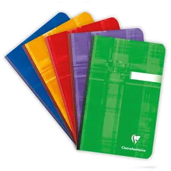 Clairefontaine 5x Kladden/Notizbücher 11x17cm mit Softcover, 96 Blatt blanko 90g - Sortiert 69600C