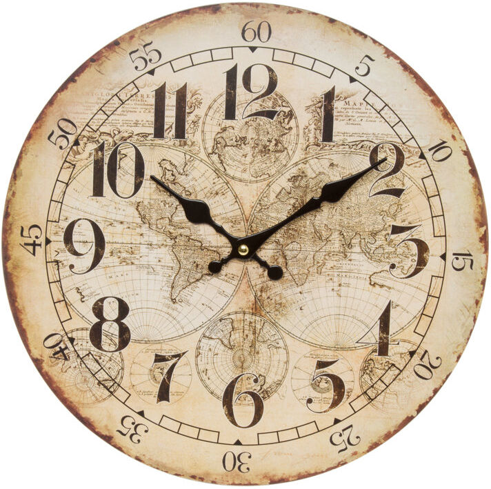 Borough Wharf Covington Wood Wall Clock Cream 34cm W X 34cm H X 4cm D
