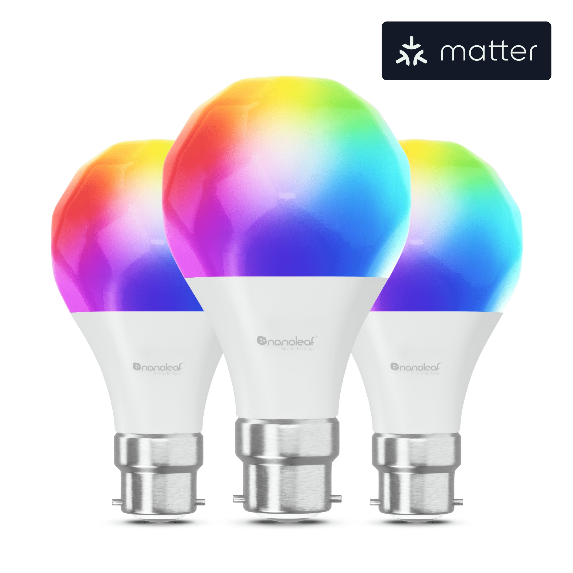 Nanoleaf Essentials Matter Smart Bulb B22 LED-Leuchtmittel 3er-Pack NF080B02-3A19B