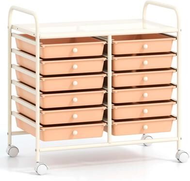 12-Drawer Rolling Storage Cart Mobile Utility Cart on Wheels